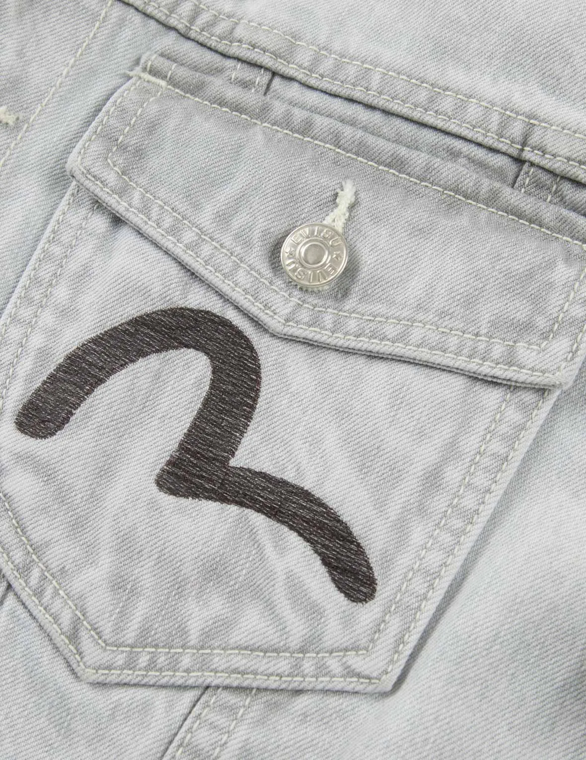 Multi-Pocket Regular Fit Denim Jacket sold by Evisu product image thumbnail 5