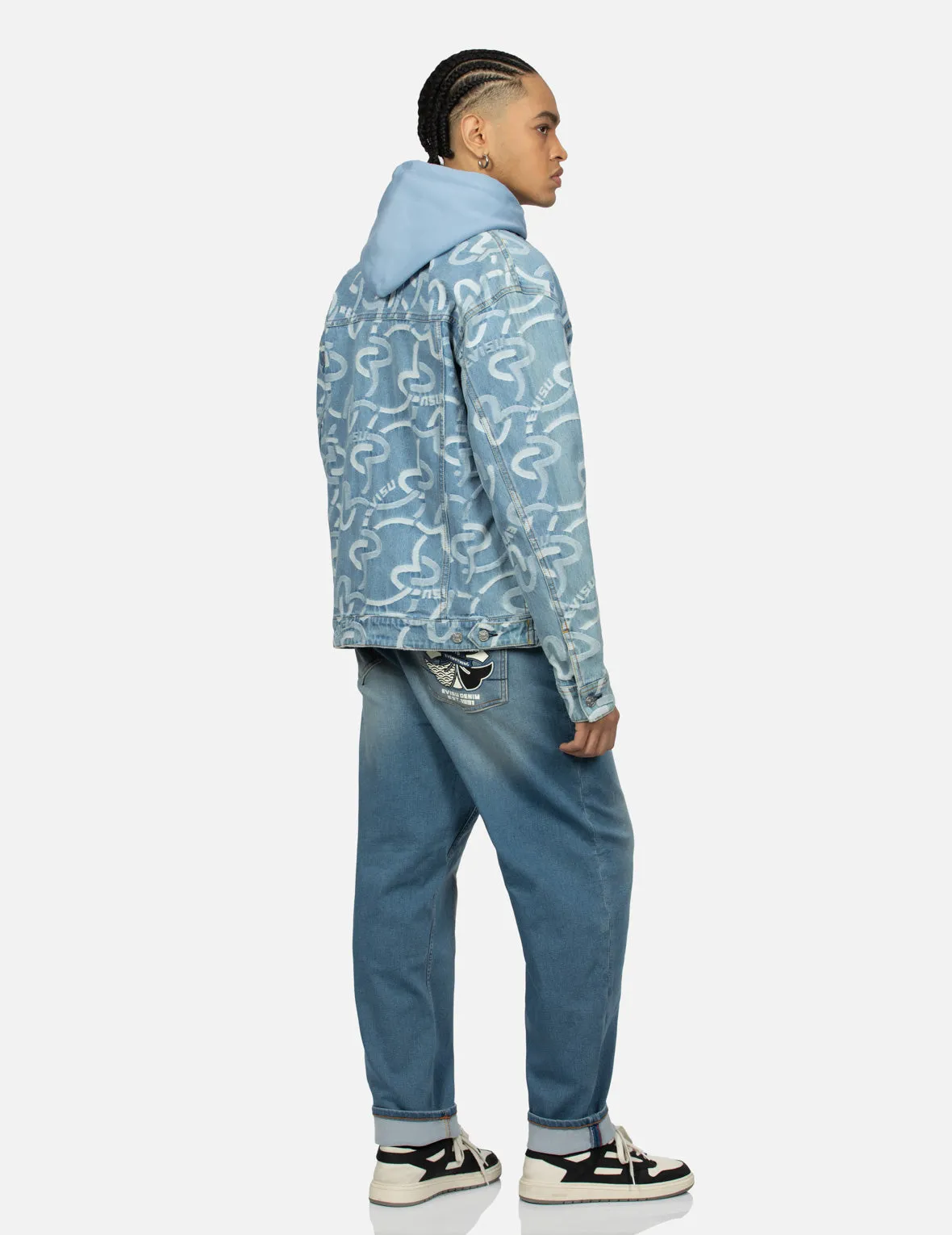 Allover Seagull Jacquard Relax Fit Denim Jacket sold by Evisu product image thumbnail 4