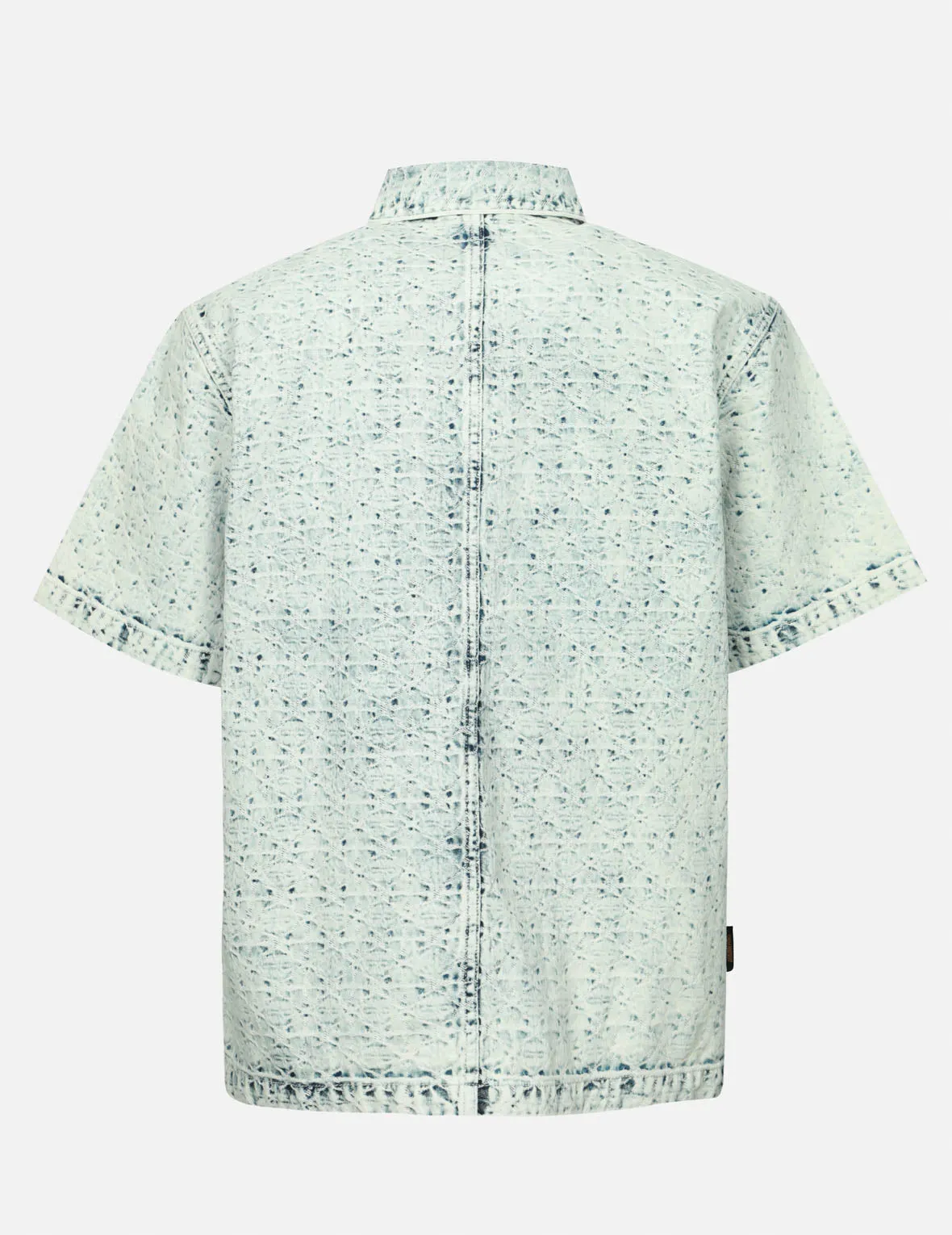 Washed Allover Kamon Jacquard and Seagull Embroidery Boxy Denim Shirt sold by Evisu product image thumbnail 2