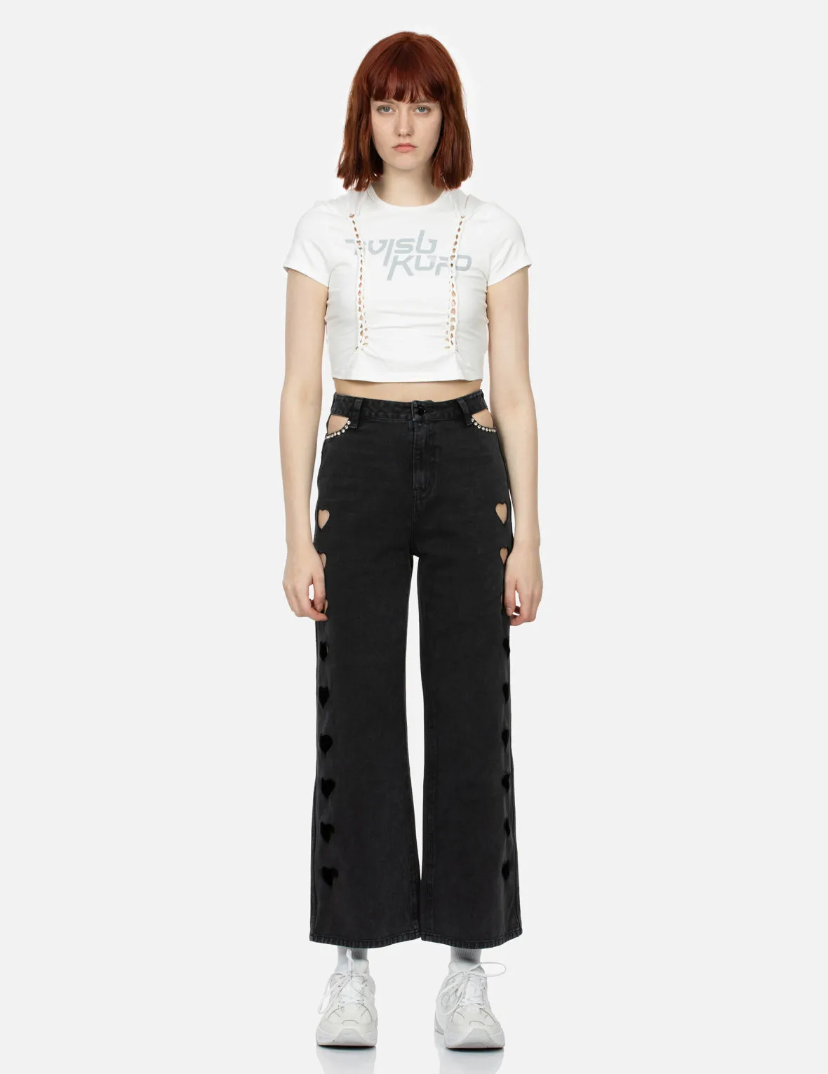 Logo Print Knotted Cropped Tee sold by Evisu product image thumbnail 5