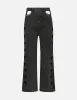Rhinestone Embellished and Heart Shape Cut-Out Wide Leg Jeans sold by Evisu