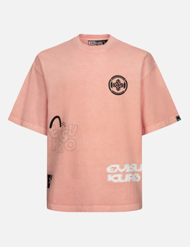 Multi Logo Print Oversized T-Shirt sold by Evisu