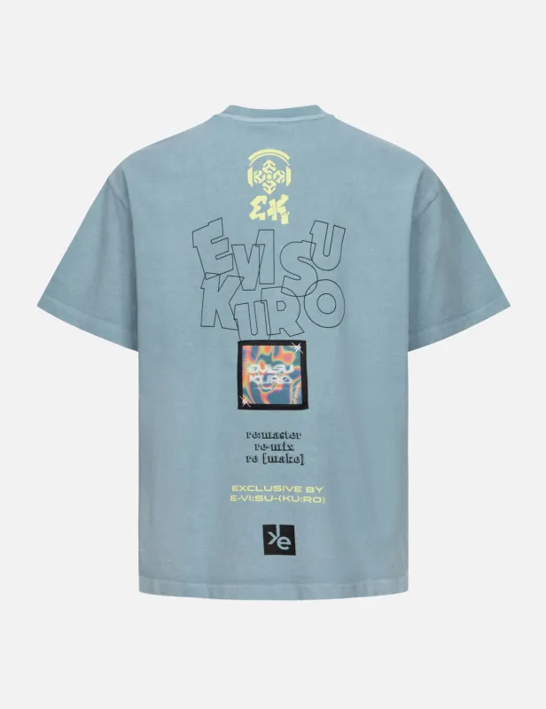 Seagull and Rainbow Gradient Pattern Print Relax Fit T-Shirt sold by Evisu