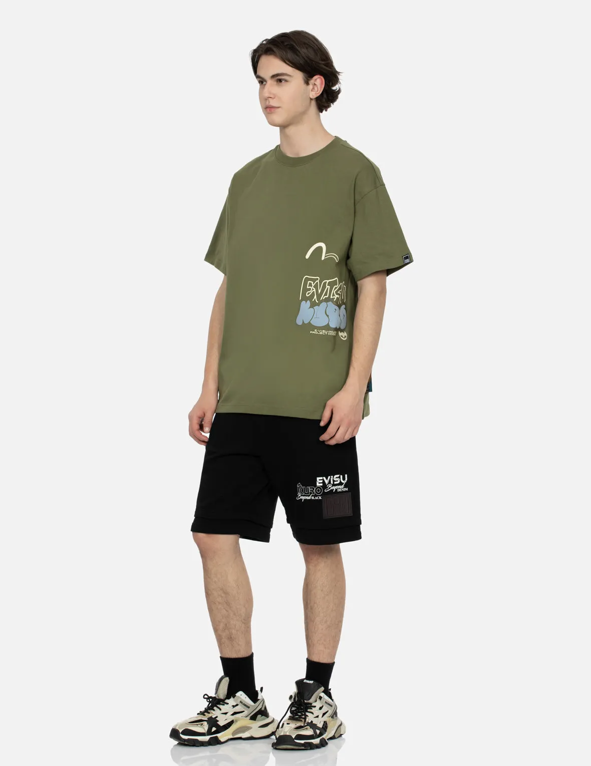 Seagull and Graffiti Logo Print Relax Fit T-Shirt sold by Evisu product image thumbnail 5