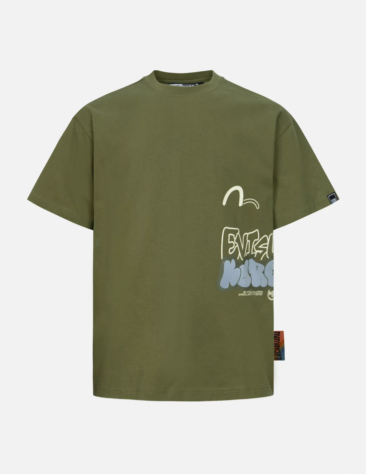 Seagull and Graffiti Logo Print Relax Fit T-Shirt sold by Evisu
