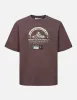 Rock-textured Print and Logo Embroidery Loose Fit T-shirt sold by Evisu