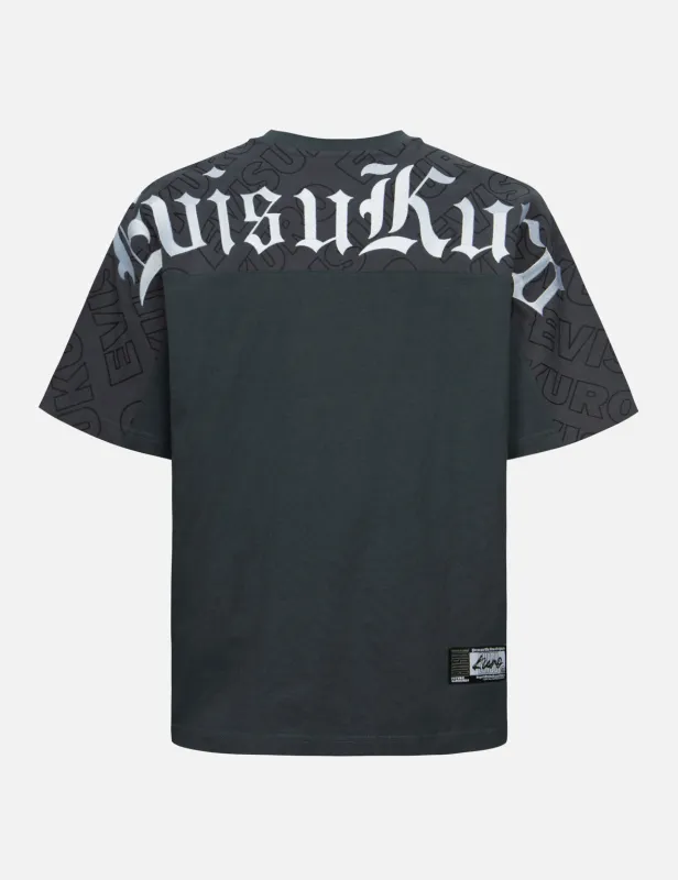 Allover EVISUKURO Print and Embroidery Loose Fit T-Shirt sold by Evisu