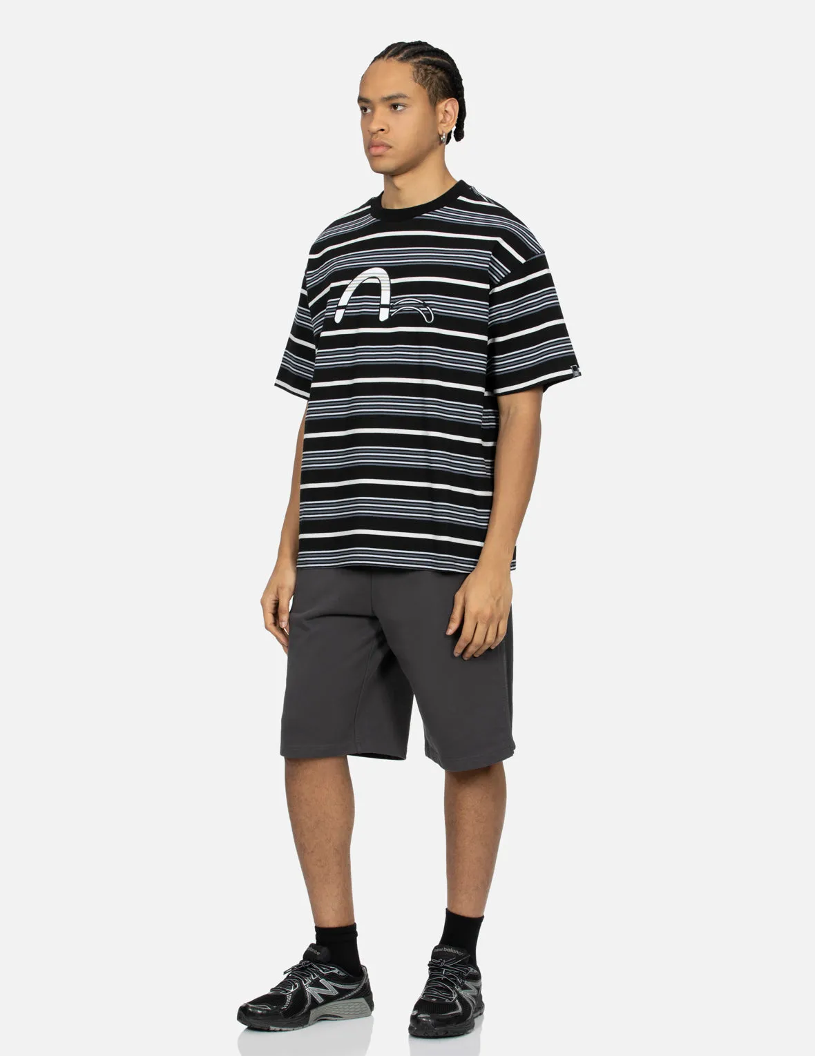 Striped Seagull Appliqué Embroidery Loose Fit T-shirt sold by Evisu product image thumbnail 5