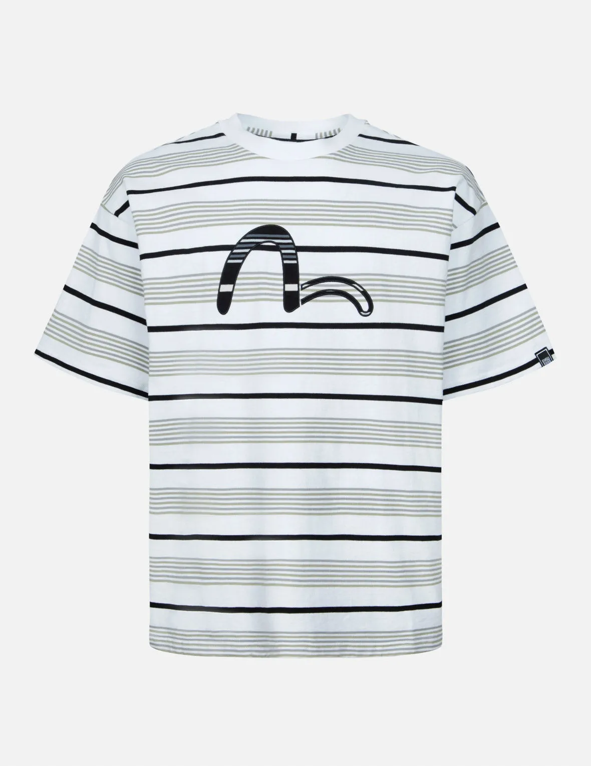 Striped Seagull Appliqué Embroidery Loose Fit T-shirt sold by Evisu product image thumbnail 2