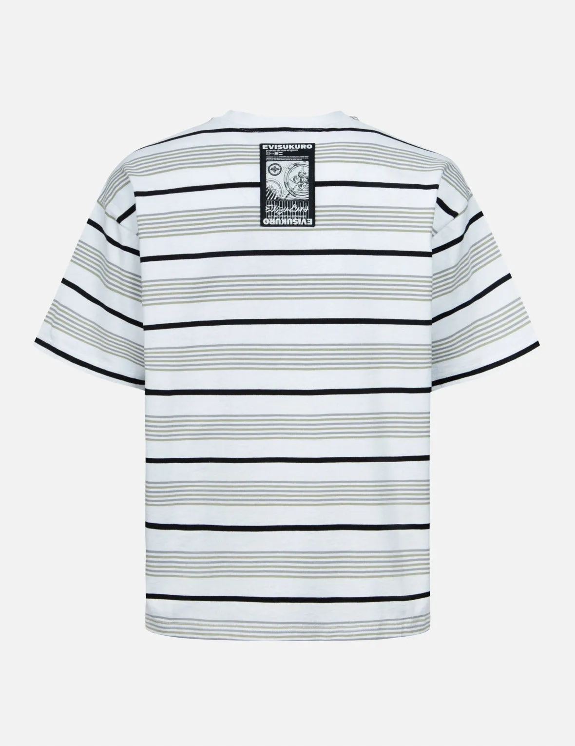 Striped Seagull Appliqué Embroidery Loose Fit T-shirt sold by Evisu product image thumbnail 4
