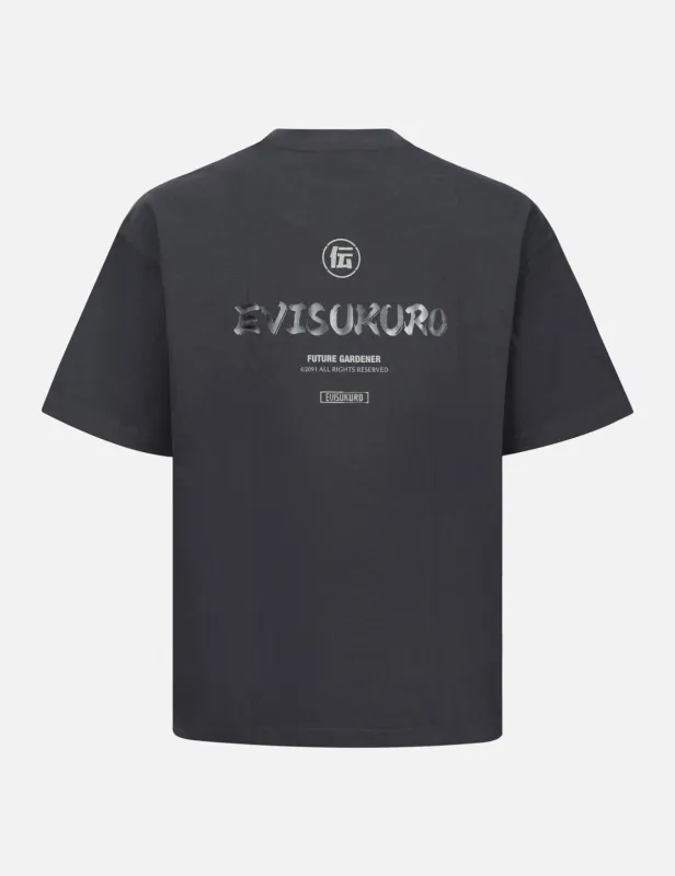 Multi Logos Print Loose Fit T-shirt sold by Evisu