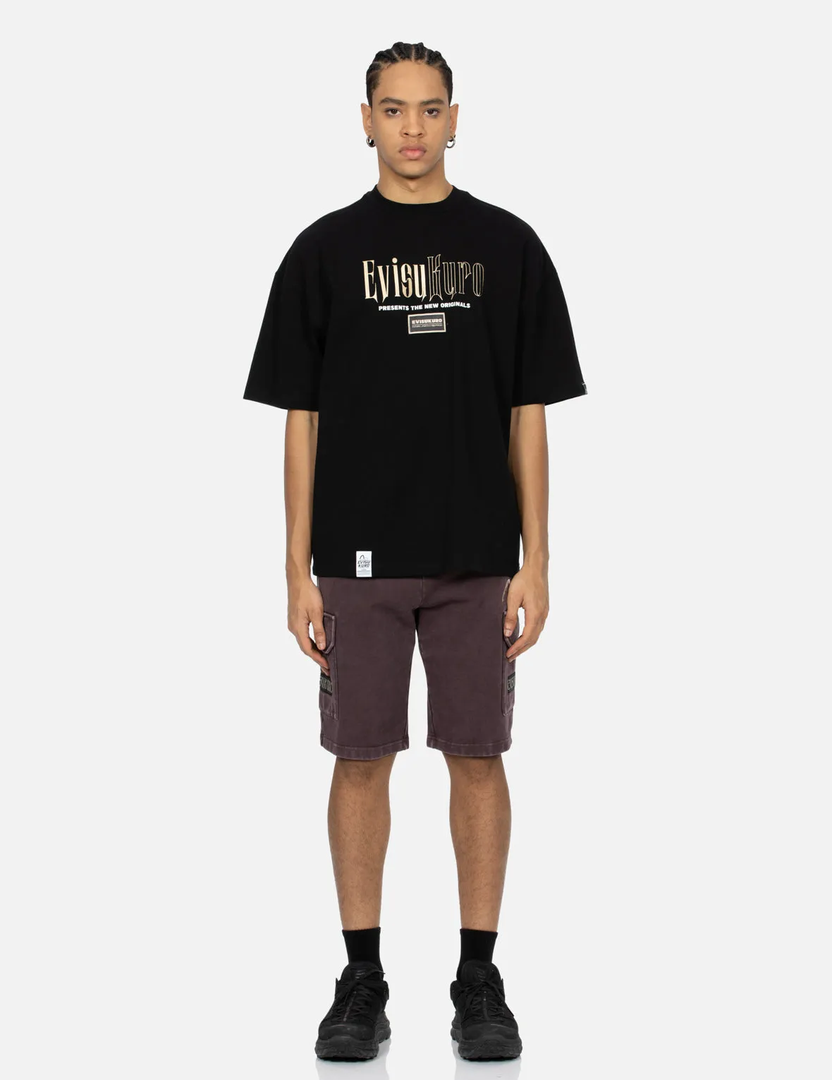Gold Foil Calligraphy Logo Print Oversized T-shirt sold by Evisu product image thumbnail 5