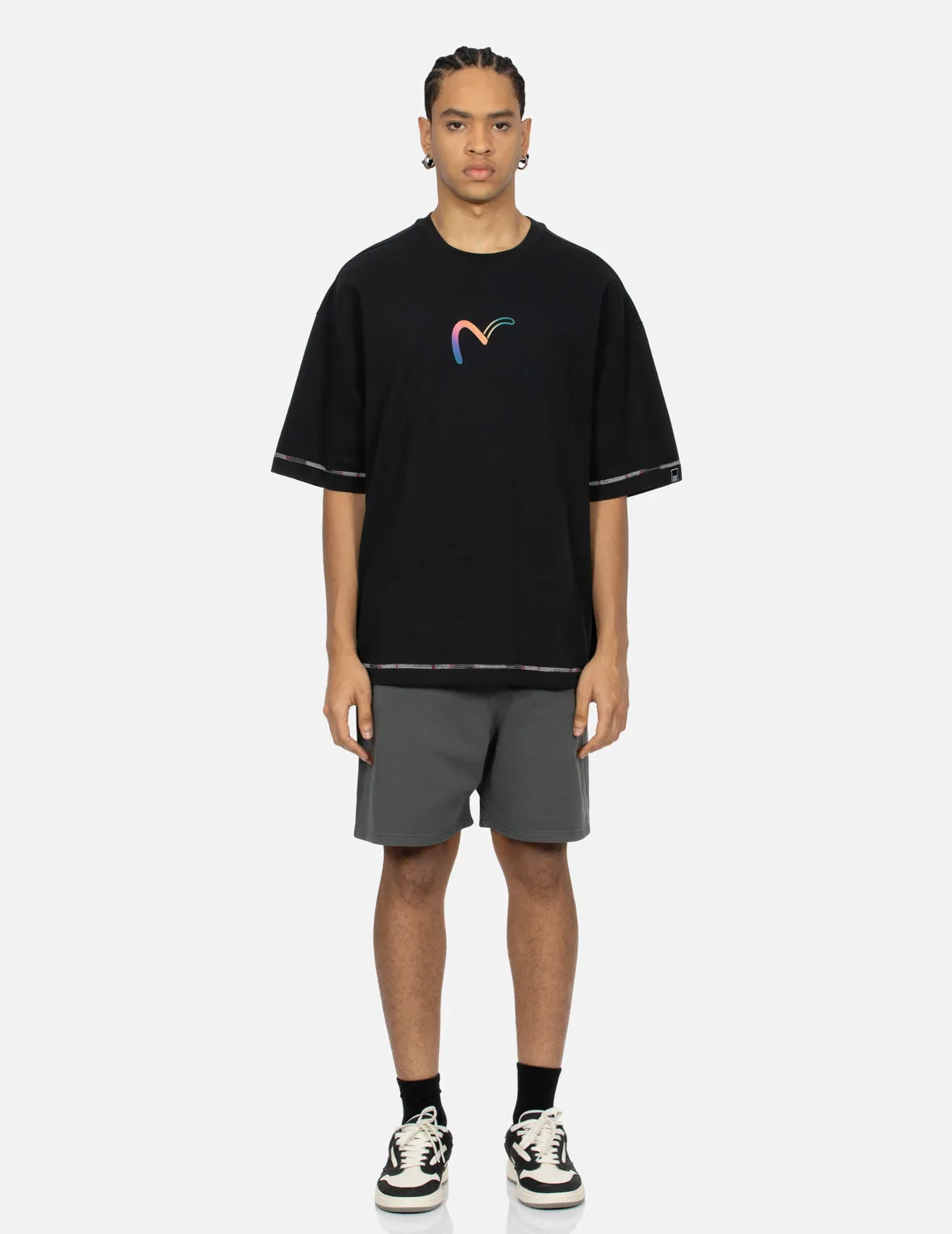 Logo and Seagull 3D print Relax Fit Sweat Shorts sold by Evisu product image thumbnail 5