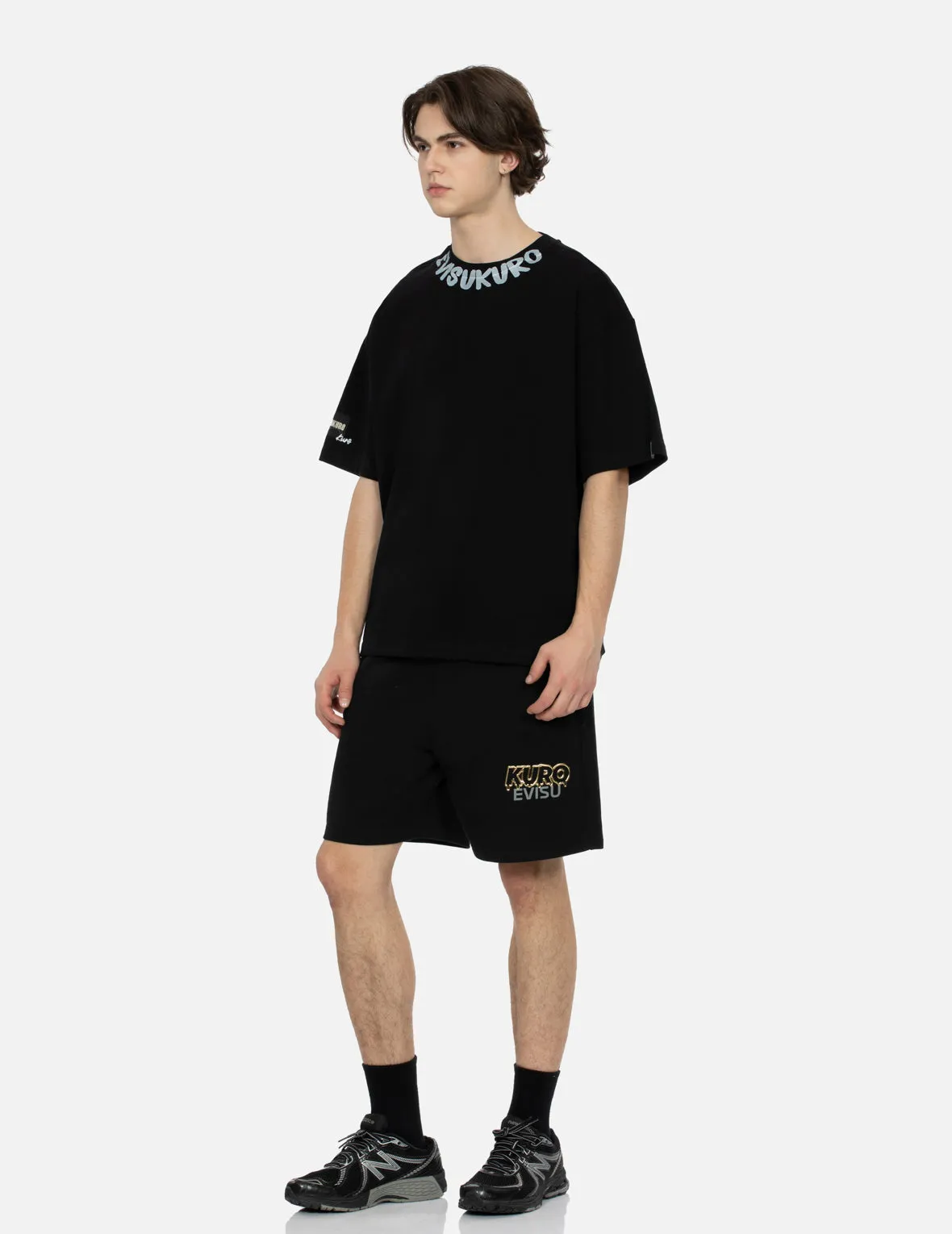 Metallic Logo Print Relax Fit Sweat Shorts sold by Evisu product image thumbnail 4