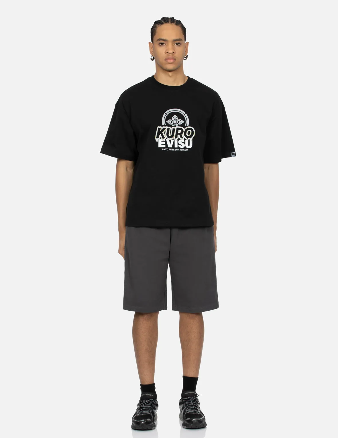 Side Zip Allover Paisley Print and Seagull Embroidery Regular Fit Sweat Shorts sold by Evisu product image thumbnail 5