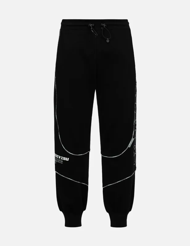 Reflective Strapped and Logo Embossed Regular Fit Sweatpants sold by Evisu