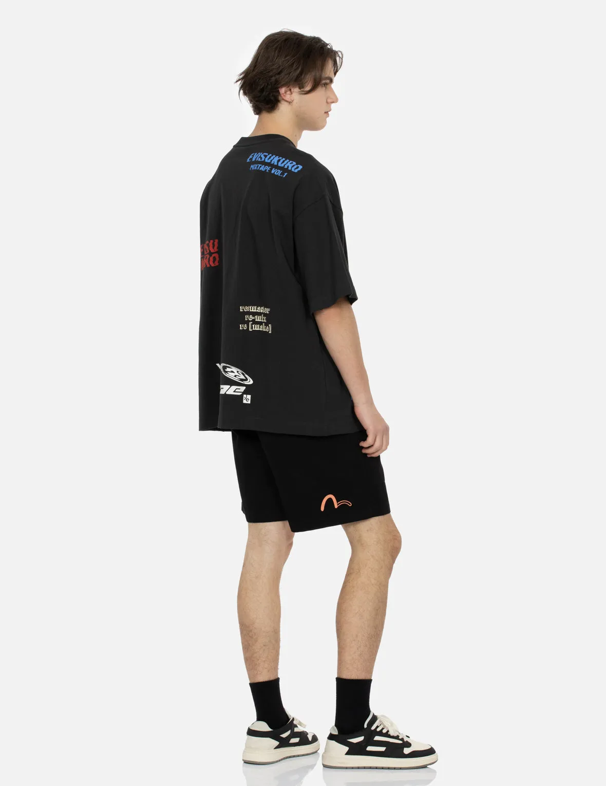 Seagull and Logo Print Relax Fit Panel Shorts sold by Evisu product image thumbnail 4
