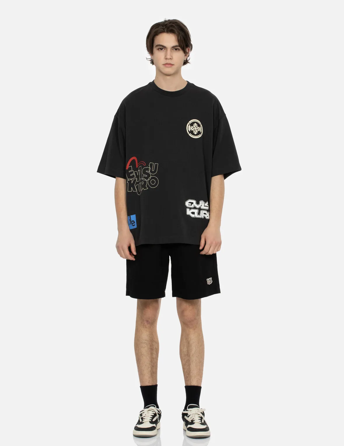Seagull and Logo Print Relax Fit Panel Shorts sold by Evisu product image thumbnail 5
