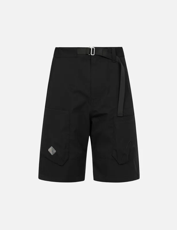 Dyed Reflective Multi-Print Regular Fit Cargo Shorts sold by Evisu