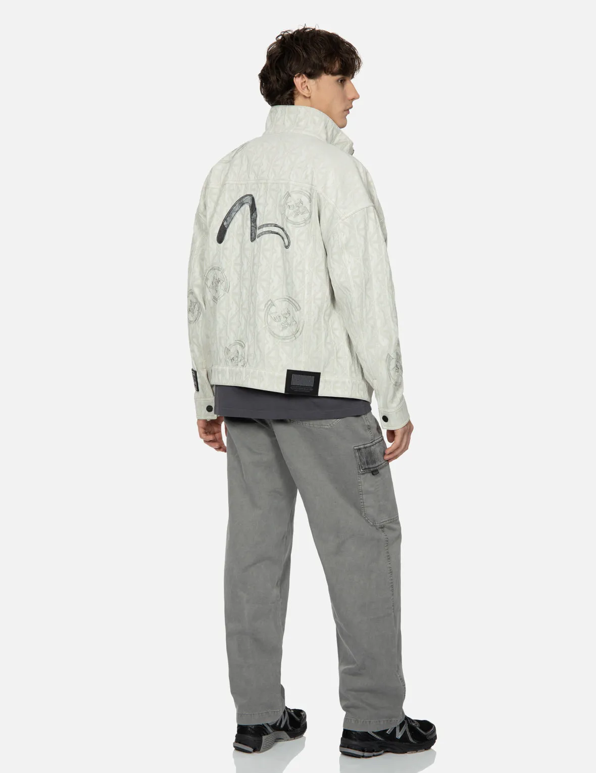 Monogram Jacquard Trucker Oversized Jacket sold by Evisu product image thumbnail 5