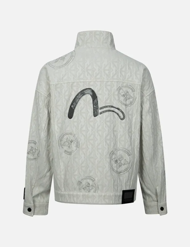 Monogram Jacquard Trucker Oversized Jacket sold by Evisu