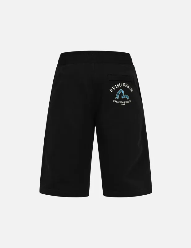 Ribbon Seagull and Logo Print Regular Fit Sweat Shorts sold by Evisu