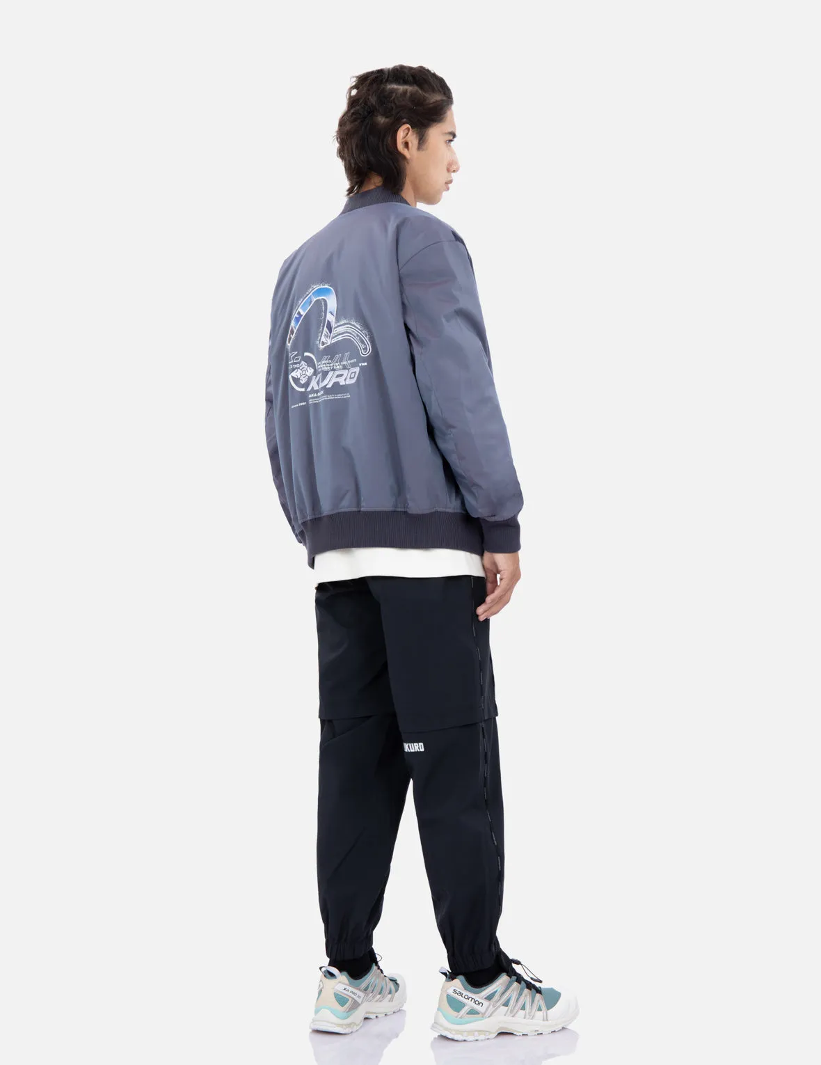 Spray Paint Effect Seagull Print Bomber Jacket sold by Evisu product image thumbnail 3