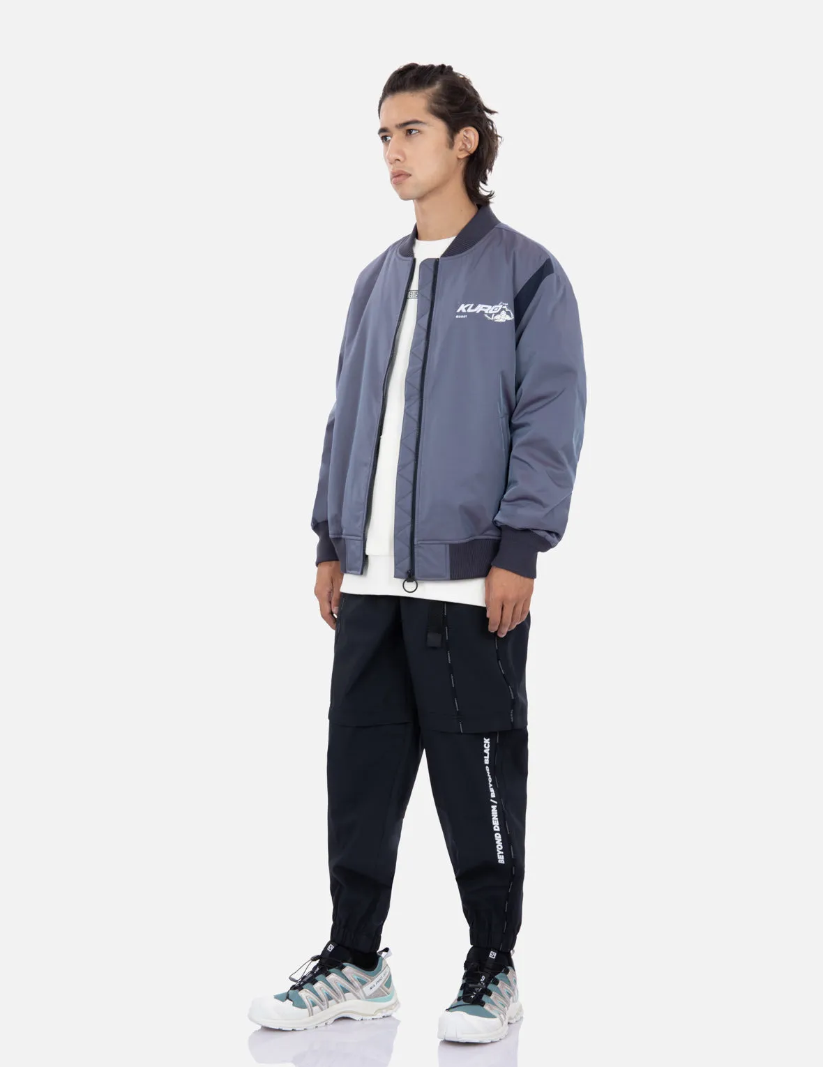 Spray Paint Effect Seagull Print Bomber Jacket sold by Evisu product image thumbnail 4