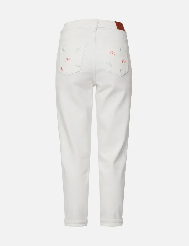 Seagull Embroidered Pockets Taper Fit Jeans sold by Evisu