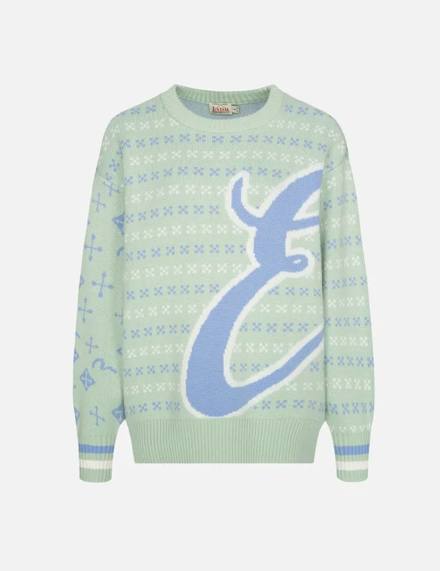 Logo Calligraphy Jacquard Knitted Sweater sold by Evisu