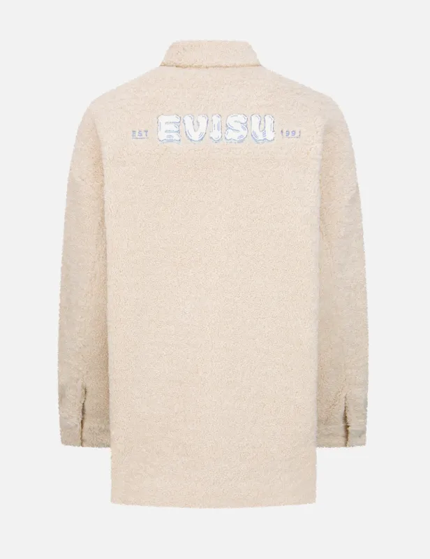 Logo Appliqué Sherpa Shirt Jacket sold by Evisu