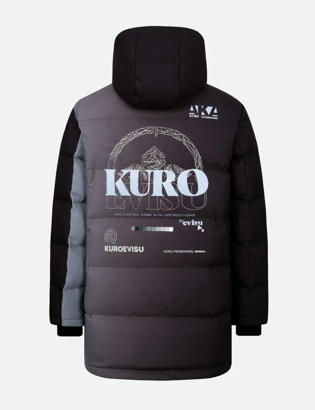 Kamon and Logo Embroidered Gradient Down Jacket made by Evisu