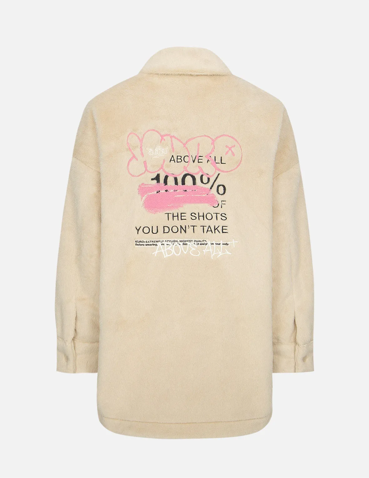 Graffiti Logo Embroidery Faux Fur Padded Shirt Jacket sold by Evisu