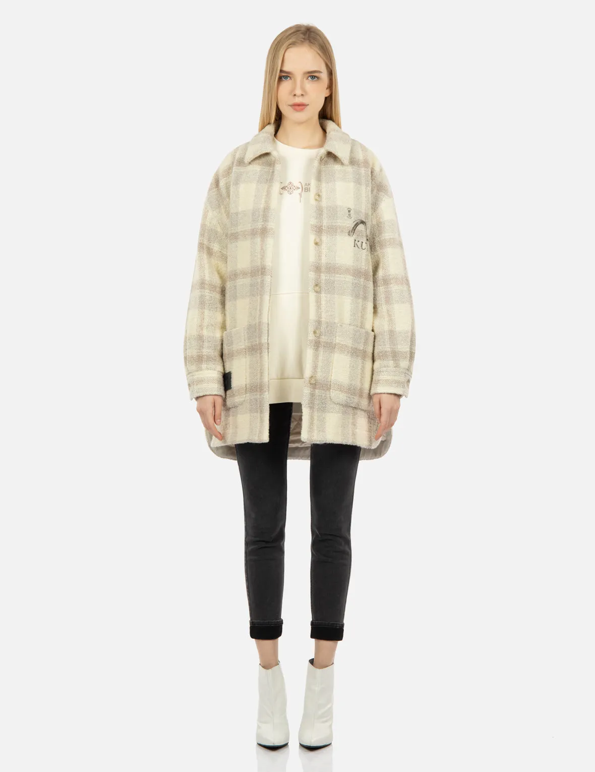 Gradient Kamon Embroidery Plaid Shirt Jacket sold by Evisu product image thumbnail 5