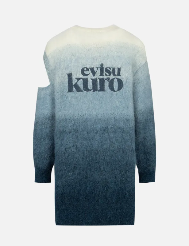 Gradient Asymmetric Knit Dress sold by Evisu