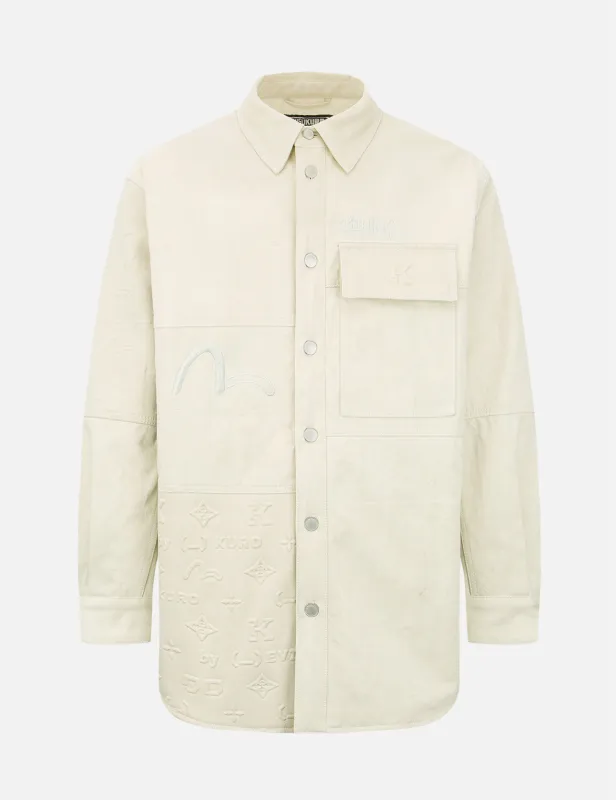Embossed Monogram Padded Shirt Jacket sold by Evisu