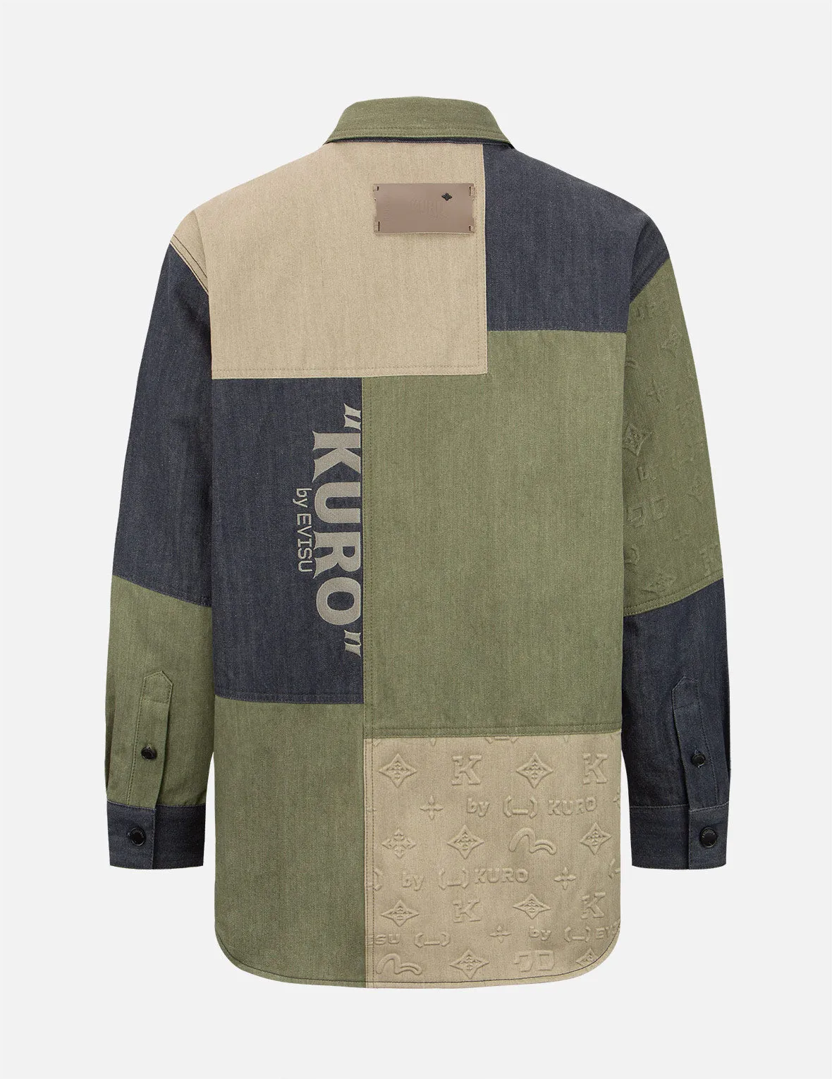 Embossed Monogram Colorblock Shirt Jacket sold by Evisu product image thumbnail 2