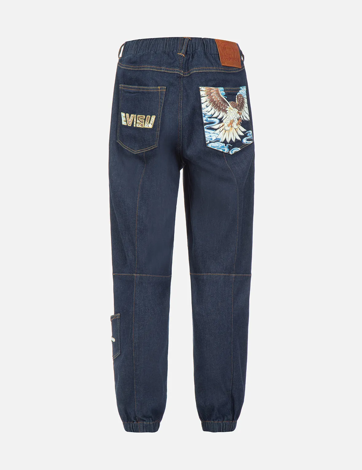 Eagle Printed Pocket Denim Joggers sold by Evisu