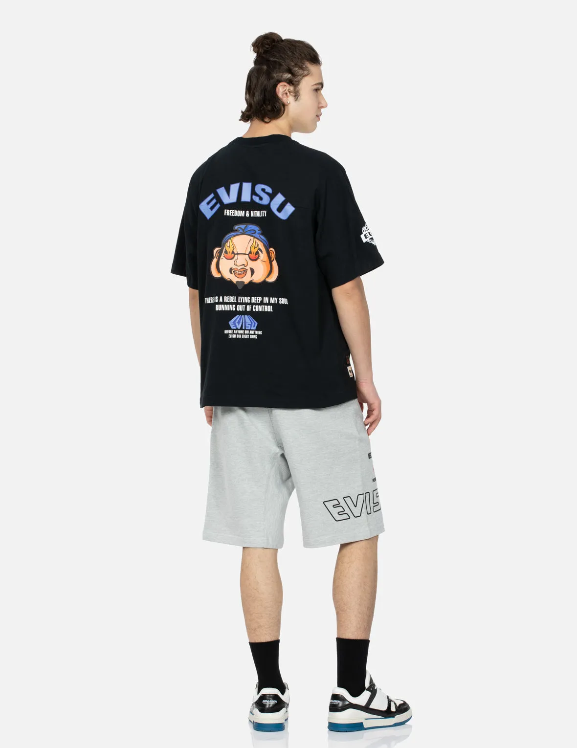 Logo Print and Kamon Embroidery Sweat Shorts sold by Evisu product image thumbnail 4