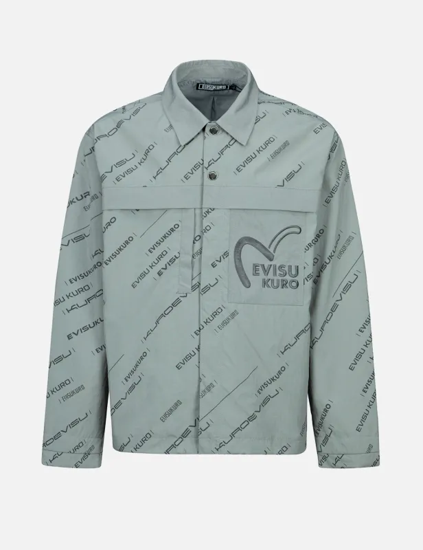 Monogram Logo Print Utility Jacket sold by Evisu