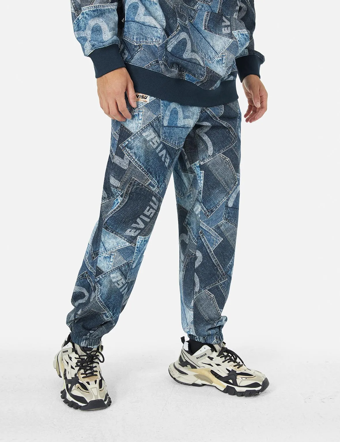 Allover Logo and Seagull Pocket Digital Print Loose Fit Sweatpants sold by Evisu product image thumbnail 5