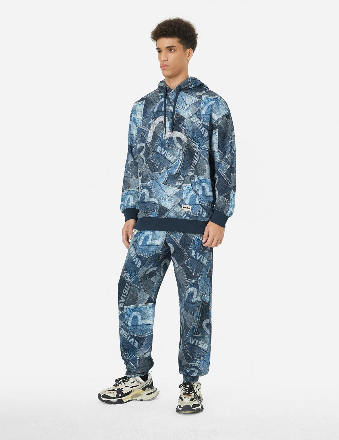Allover Logo and Seagull Pocket Digital Print Loose Fit Sweatpants sold by Evisu product image thumbnail 3