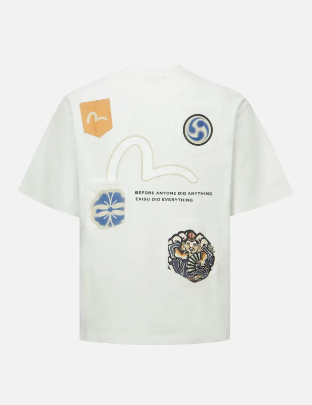 Multi-print and Multi-pocket Relax Fit T-Shirt sold by Evisu