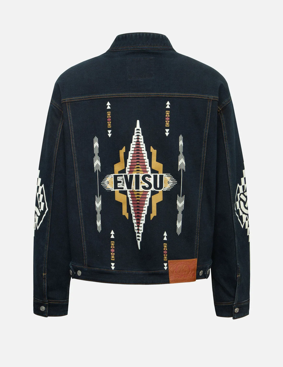 Chimayo Tapestry and Seagull Print Reversible Boxy Denim Jacket sold by Evisu product image thumbnail 2