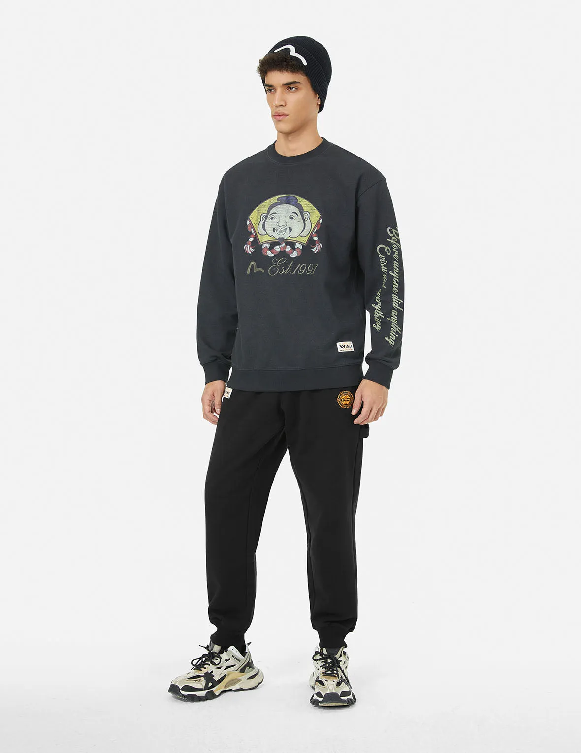 Hanafuda Kamon Embroidery Loose Fit Sweatpants sold by Evisu product image thumbnail 4