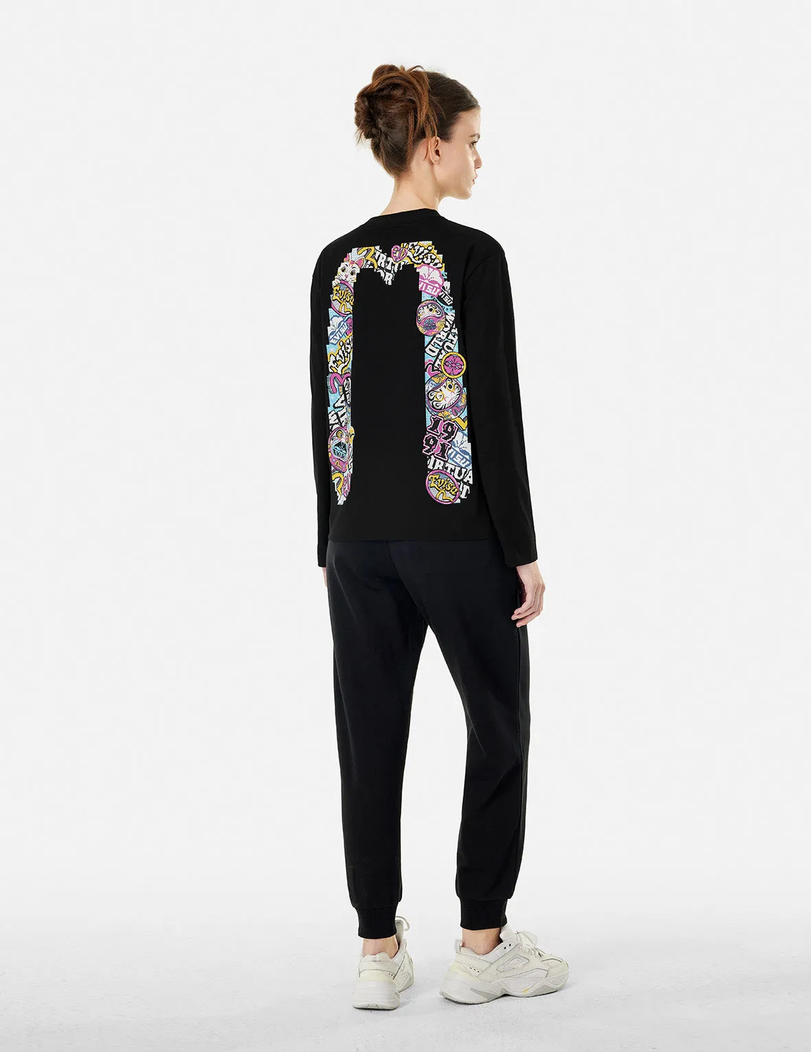 Daruma and Fortune Cat Pixel Daicock Print Regular Fit T-Shirt sold by Evisu product image thumbnail 5