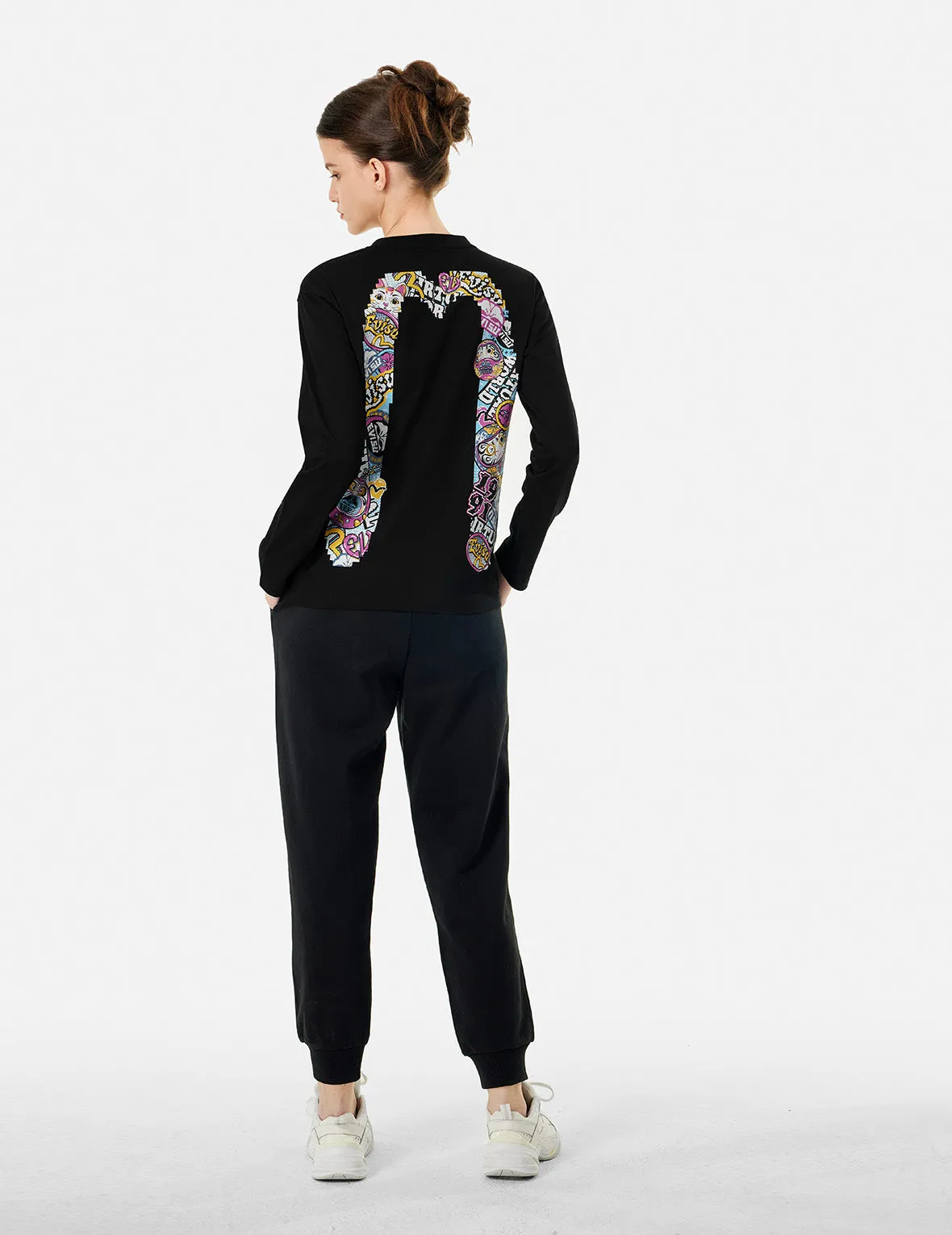 Daruma and Fortune Cat Pixel Daicock Print Regular Fit T-Shirt sold by Evisu product image thumbnail 3