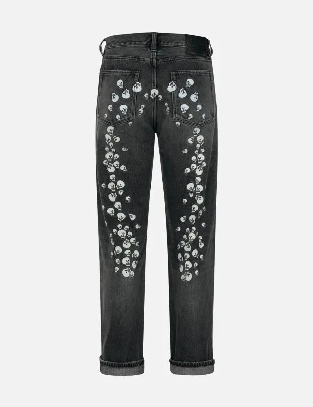 Skull Embroidery Daicock Baggy Jeans sold by Evisu