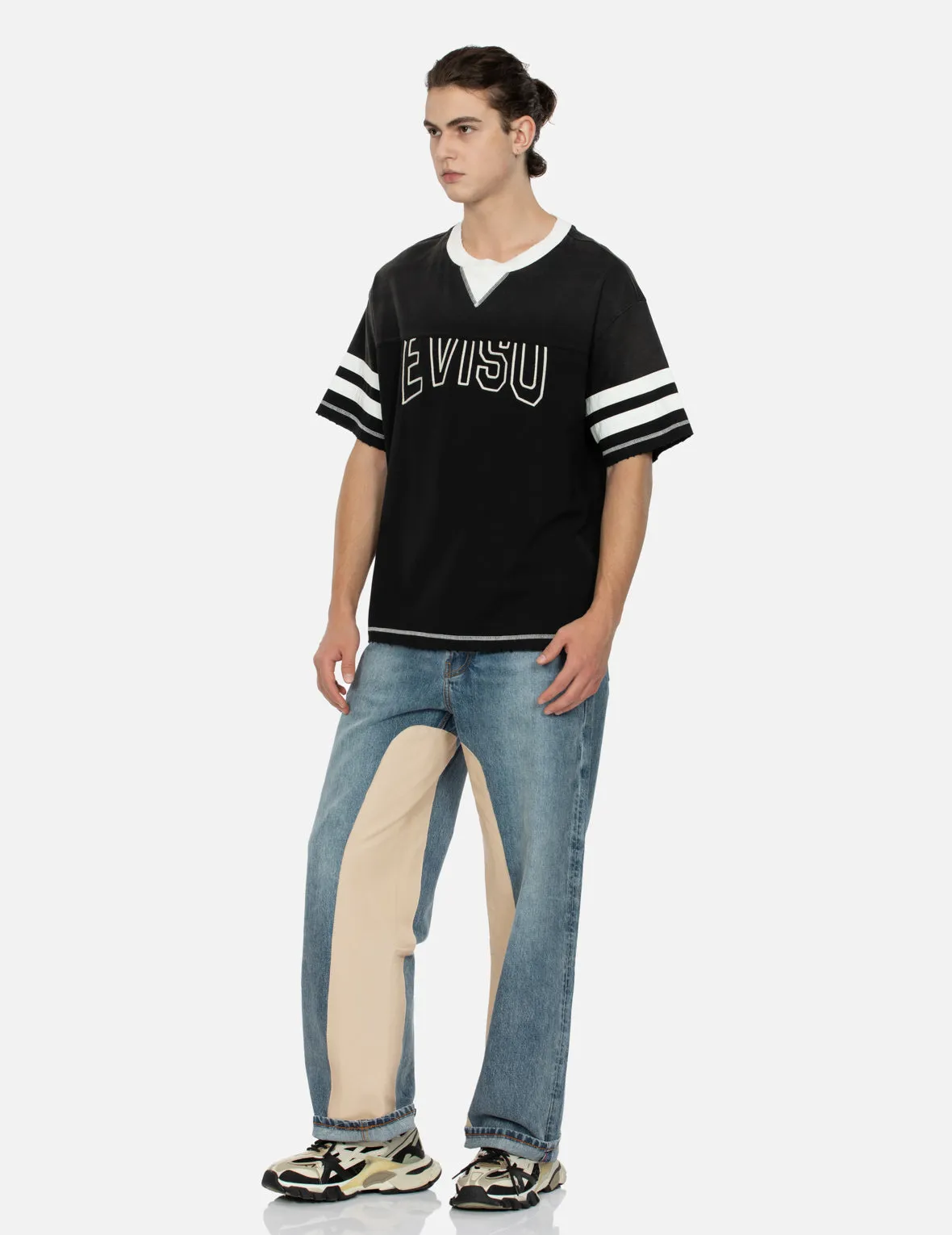 Logo Embroidery Paneling Boxy T-shirt sold by Evisu product image thumbnail 5