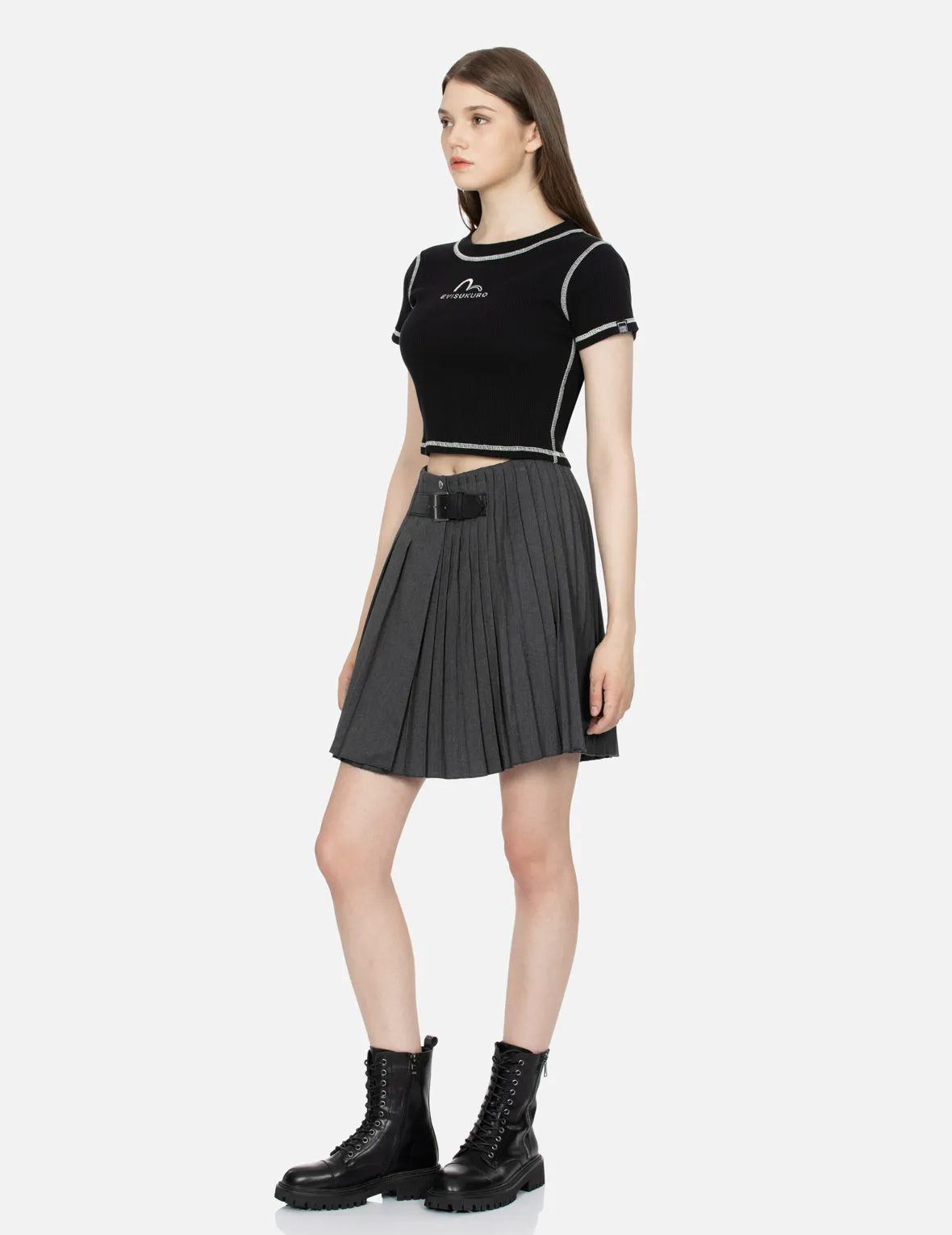 Seagull Embroidery Stud Slim Knit Top sold by Evisu product image thumbnail 5